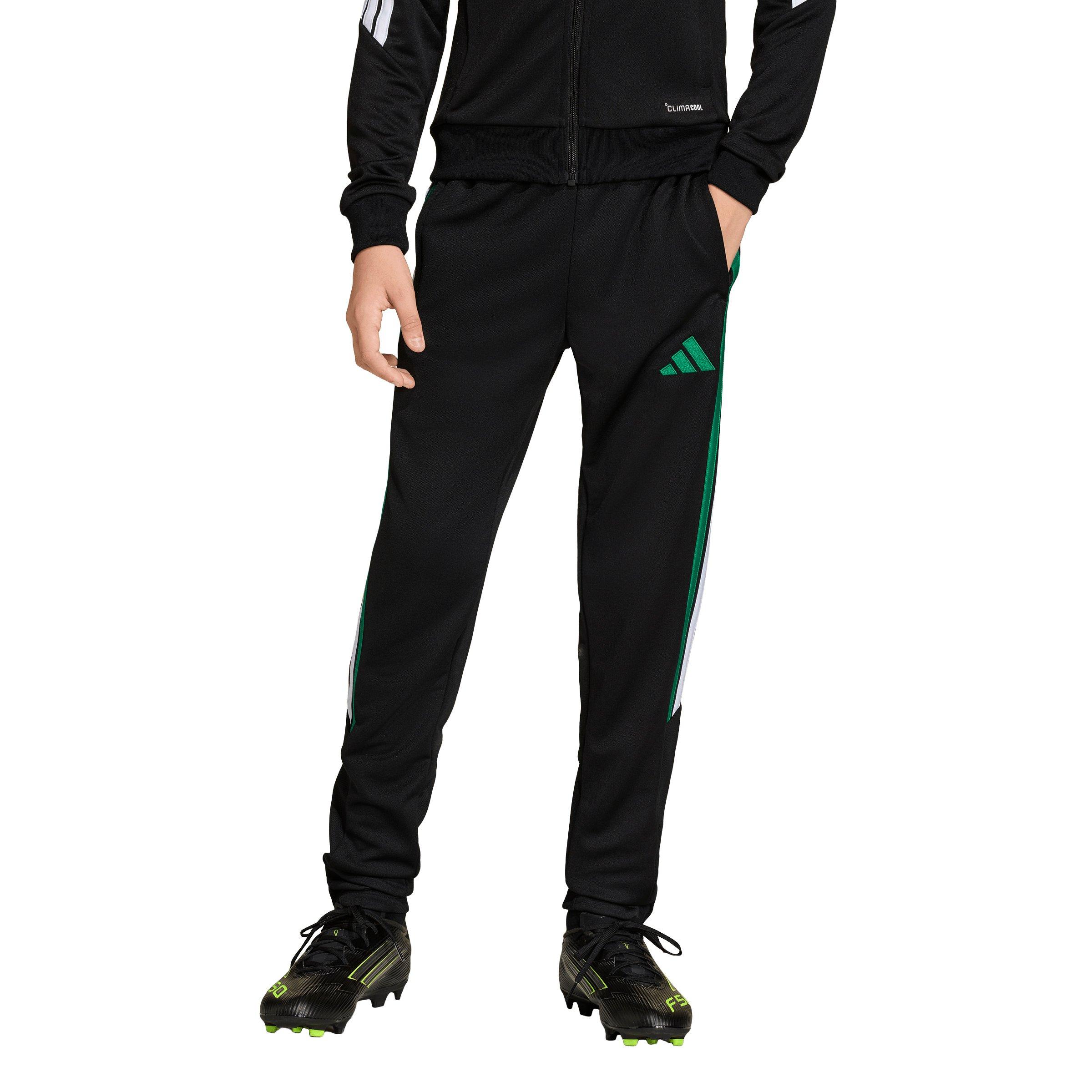 adidas Big Boys' Tiro 26 League Soocer Training Pants - Black/Green - BLACK/GREEN